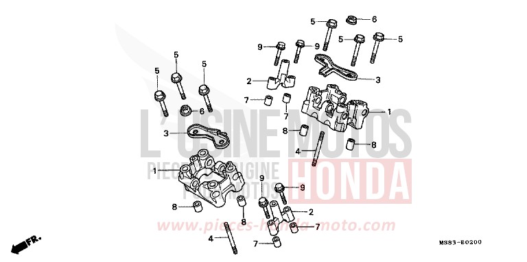 SUPPORT L'ARBRE A CAMES de Africa Twin SHASTA WHITE (NH138H) 1989